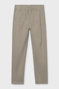 Mayoral spodnie z dodatkiem lnu dziecięce kolor beżowy gładkie 6563