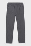 Mayoral spodnie z dodatkiem lnu dziecięce kolor szary gładkie 6563