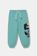 United Colors of Benetton spodnie dresowe dziecięce z bawełną turkusowe regular waist 3PLGGF05G