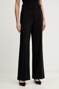 Weekend Max Mara spodnie wełniane VISIVO damskie kolor czarny proste high waist 2615131041600
