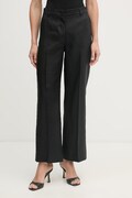 Weekend Max Mara spodnie damskie lniane MALIZIA czarne high waist 2615131112600