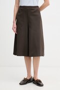 MM by Max Mara bermudy dámské s bavlnou PIOMBO hnědé high waist