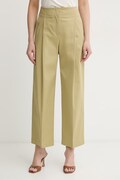 BOSS штани wide leg жіночі бавовняні з еластаном Tulotta зелені high waist 50551913