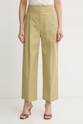 BOSS штани wide leg жіночі бавовняні з еластаном Tulotta зелені high waist 50551913