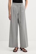 HUGO spodnie damskie kolor szary szerokie high waist 50555897