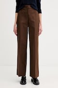 Tommy Hilfiger pantaloni culoarea maro, drept, high waist, WW0WW49471