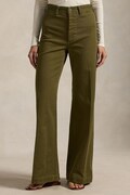 Polo Ralph Lauren spodnie damskie z bawełną zielone high waist 211A10723