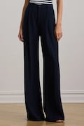 Lauren Ralph Lauren spodnie straight damskie granatowe high waist 200P03582