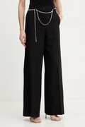 Pinko spodnie damskie kolor czarny szerokie high waist 106397 A35I