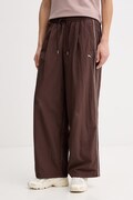 Puma teplákové nohavice dámske Piping Relaxed Woven hnedé high waist 634559