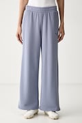 Puma spodnie dresowe damskie z bawełną Essential Cat Comfort niebieskie high waist 691703