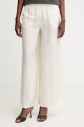 Marella παντελόνι Γυναικείο μεταξωτό MLMQUIZ λευκό ψηλό 2613131105200
