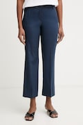 Marella штани жіночі з бавовною Emme by Marella темно-сині high waist