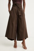 Simona Corsellini spodnie damskie bawełniane brązowe high waist P26CPPGC0102