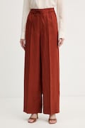 Twinset spodnie damskie lniane pomarańczowe high waist 261TT2302