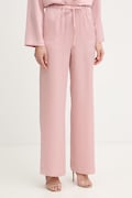 Fracomina spodnie damskie kolor różowy szerokie high waist FJ26SV3004W47001
