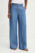 Fracomina spodnie damskie kolor niebieski szerokie high waist FS26SV3005D46901