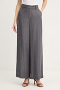 Fracomina spodnie damskie kolor szary szerokie high waist FS26SV3005D46901