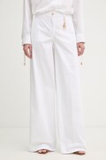 Fracomina spodnie damskie z bawełny białe regular waist FS26SV3011W40101