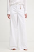 Fracomina spodnie damskie z bawełny białe regular waist FS26SV3011W40101