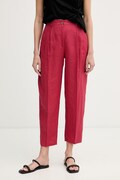 United Colors of Benetton pantaloni pentru femei din in roșii high waist 4AGHDF0AY