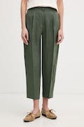 United Colors of Benetton pantaloni pentru femei din in verzi high waist 4AGHDF0AY