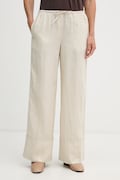 United Colors of Benetton pantaloni da donna in lino beige high waist 4AGHDF0BF