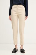 United Colors of Benetton hlače za žene od pamuka s elastanom bež 4CDRDF0AV