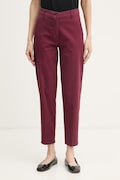 United Colors of Benetton hlače za žene od pamuka s elastanom bordo srednje visoki struk 4CDRDF0AV
