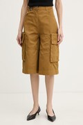 Pinko bermudy damskie bawełniane brązowe high waist 106820 A3AW
