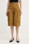 Pinko bermudy damskie bawełniane brązowe high waist 106820 A3AW