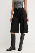 Pinko bermudy damskie bawełniane czarne high waist 106820 A3AW