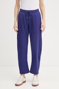 Calvin Klein Jeans spodnie dresowe damskie bawełniane fioletowe high waist LV047F210G