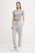 Calvin Klein Jeans teplákové nohavice dámske bavlnené sivé high waist LV047F210G