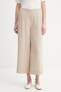 Marc O'Polo spodnie wide leg damskie z lnem beżowe high waist 5000013087