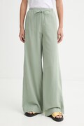 Marc O'Polo spodnie damskie z lnem zielone high waist 5000013166