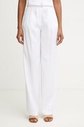 Guess παντελόνι ίσιο γυναικείο με λινό CARLA λευκό ψηλή W6GB43 W2840