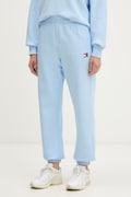 Tommy Jeans spodnie dresowe damskie bawełniane niebieskie high waist DW0DW22780
