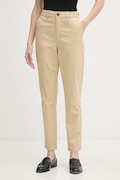 U.S. Polo Assn. spodnie CHINO damskie kolor brązowy fason chinos high waist WUP1018