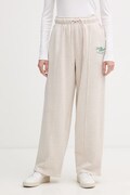 Tommy Hilfiger dámske bavlnené teplákové nohavice béžové regular waist WW0WW50783