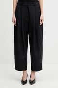 Maison Kitsuné Carrot pantaloni con misto lana da donna blu navy high waist