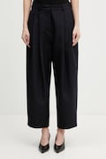 Maison Kitsuné Carrot pantaloni con misto lana da donna blu navy high waist