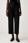 Maison Kitsuné Carrot pantaloni con misto lana da donna neri high waist QW01107WT3031