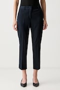 BOSS штани carrot жіночі бавовняні з еластаном Tapria-Crop2 темно-сині high waist 50551937
