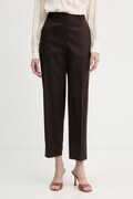 BOSS spodnie Tecarino2 damskie kolor brązowy proste high waist 50555621