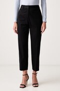BOSS штани жіночі з бавовною Tecarino2 чорні high waist 50555621
