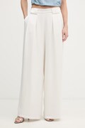 Dkny spodnie damskie kolor beżowy szerokie high waist P6AK7E57