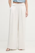 Dkny spodnie damskie kolor beżowy szerokie high waist P6AK7E57