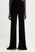 Rick Owens Lilies Bias spodnie damskie z wiskozy czarne high waist LI01F7332.RV