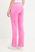Juicy Couture spodnie dresowe damskie welurowe TINA COL OUT TR różowe regular waist JCWBJ126327